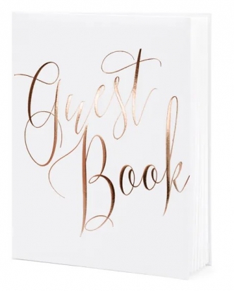 Külalisteraamat „Guest Book“, valge/roosakaskuldne