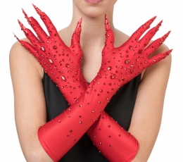 Kuradi kindad küünistega, punased