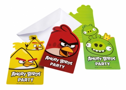 Kutsed "Angry Birds" (6 tk.)