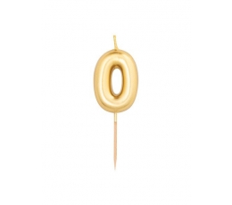 Küünal "0", kuldne (8 cm)