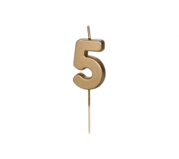 Küünal "5", kuldne (4,5 cm)