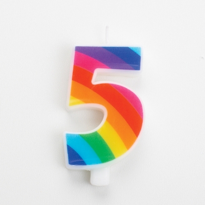  Küünal "5", vikerkaarevärvi, särisev