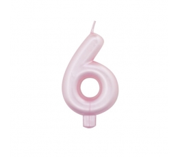 Küünal "6", roosa pärlmutter (7 cm)