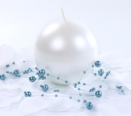  Küünal, valge pärlmutter, ümmargune (8 cm) 0