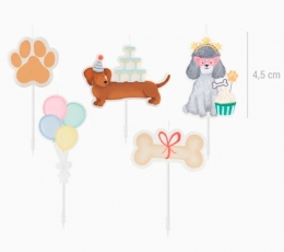 Küünlad-dekoratsioonid „Kutsikate sünnipäev“ (5 tk) 2
