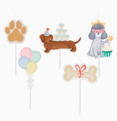 Küünlad-dekoratsioonid „Kutsikate sünnipäev“ (5 tk)