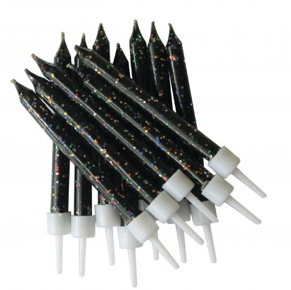  Küünlad, mustad läikivad (12 tk)