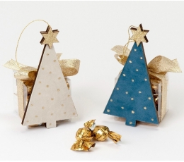 Kuusepuu mänguasi kommidega "Jõulupuu" (beež / sinine) (13 cm / 39 gr)