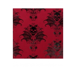 Laualina „RED VELVET TABLE RUNNER BLACK BAROQUE“ (28 cm × 3 m)