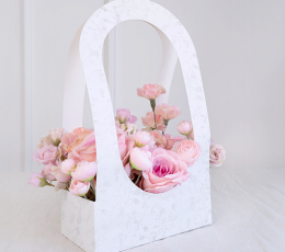 Lillekorv, papp valge (21x11x38 cm) 1