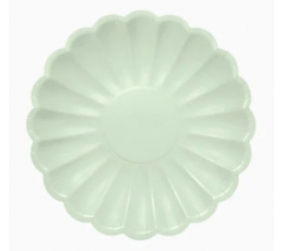 Lillekujulised taldrikud, mündirohelised (8 tk / 18 cm)