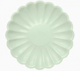 Lillekujulised taldrikud, mündirohelised (8 tk / 18 cm)
