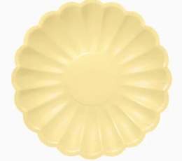 Lillelised taldrikud, kollakad (8 tk/18 cm)