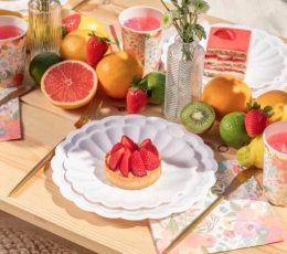 Lillelised taldrikud, valged (8 tk/18 cm) 2