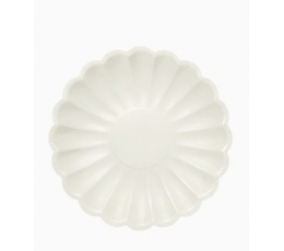 Lillelised taldrikud, valged (8 tk/18 cm)