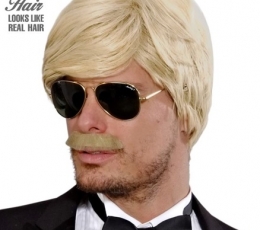 Meeste parukas koos vuntsidega "Blonde Playboy"