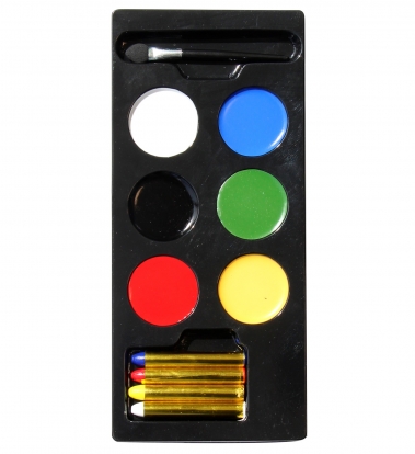 Meigipalett pliiatsitega, värviline (6 värvi)