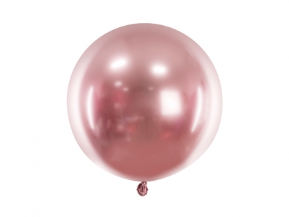 Kroomitud õhupall, ümmargune roosakas-kuldne (60 cm/Party Deco)
