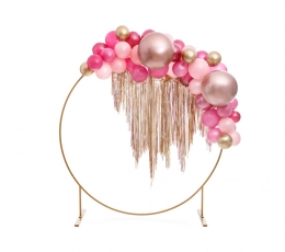 Kroomitud õhupall, ümmargune roosakas-kuldne (60 cm/Party Deco) 0