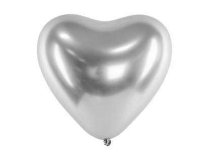 Metalliseeritud õhupall-süda, hõbedane (30 cm)
