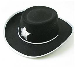 Musta värvi "Šerifi müts" (1 tk.)