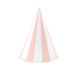 Mütsid, roosa-valgetriibulised (6 tk.)