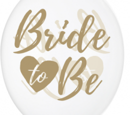 Õhupall "Bride to be", läbipaistev hallikas -kuldne (30cm)