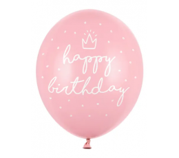 Õhupall "Happy birthday", roosa (30 cm)
