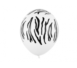 Õhupall, valge sebramustriline (30 cm)