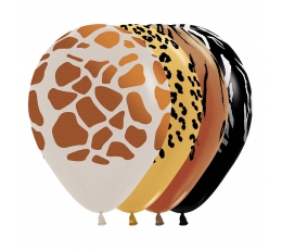 Õhupallid "Safari mustrid", metallik (50 tk./12 cm)