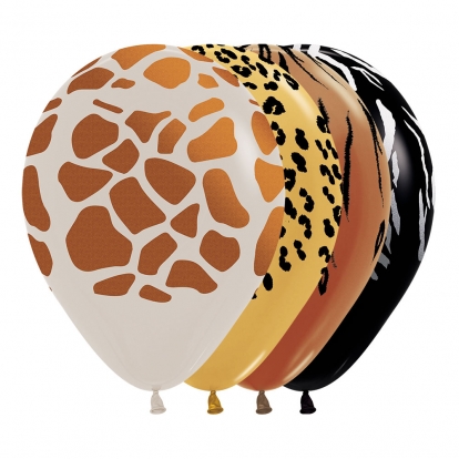  Õhupallid "Safari mustrid", metalliseeritud (25 tk./30 cm)