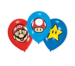 Õhupallid "Super Mario" (6 tk/27 cm)