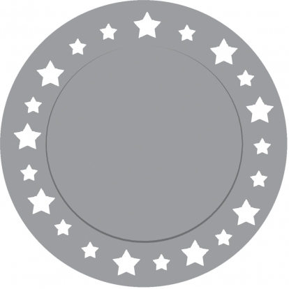  Pappalused, hõbedased tähed (6 tk / 33 cm)