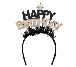 Peavõru "Happy Birthday", must-kuldne