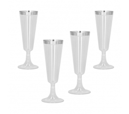 Pikaalid, läbipaistvad, hõbedase äärega (4 tk/200 ml)