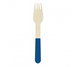 Puidust kahvlid, sinised kuldsega (8 tk.)