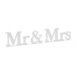  Puidust lauakaunistus "Mr & Mrs" (9,5 x 45 cm)