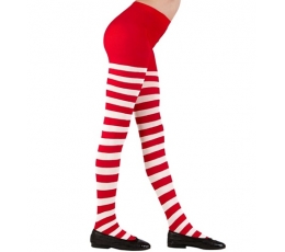 Punase ja valge triibulised sukkpüksid (7-10 aastat)