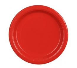 Punased pabertaldrikud (6 tk / 18 cm)