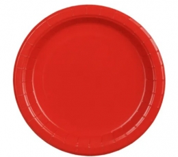 Punased pabertaldrikud (6 tk / 18 cm)