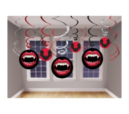 Rippuvad kaunistused "Vampiiri ähvardus" (12 tk./60 cm)