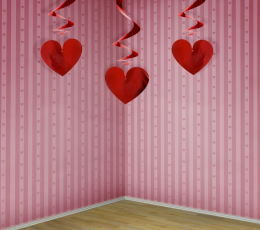Riputatav dekoratsioon "Punased südamed" (3 tk.) 1
