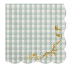 Ruudulised salvrätikud lipsukesega (12 tk)