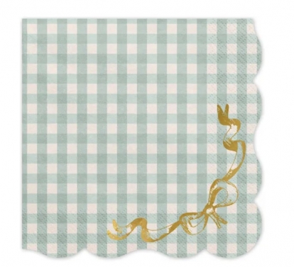 Ruudulised salvrätikud lipsukesega (12 tk)