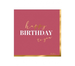 Salvrätikud "Happy Birthday", roosa (16 tk.)