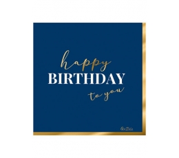  Salvrätikud "Happy Birthday", sinine (16 tk.)