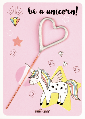 Säraküünal kaardiga  "Be a Unicorn" (11x8 cm)  