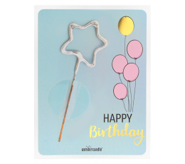 Säraküünal kaardiga "Happy Birthday Balloons" (11x8 cm)