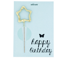 Säraküünal kaardiga "Happy Birthday pastel" (11x8 cm) 