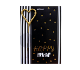 Säraküünal kaardiga "Happy Birthday.Black&White" (11x8 cm)    